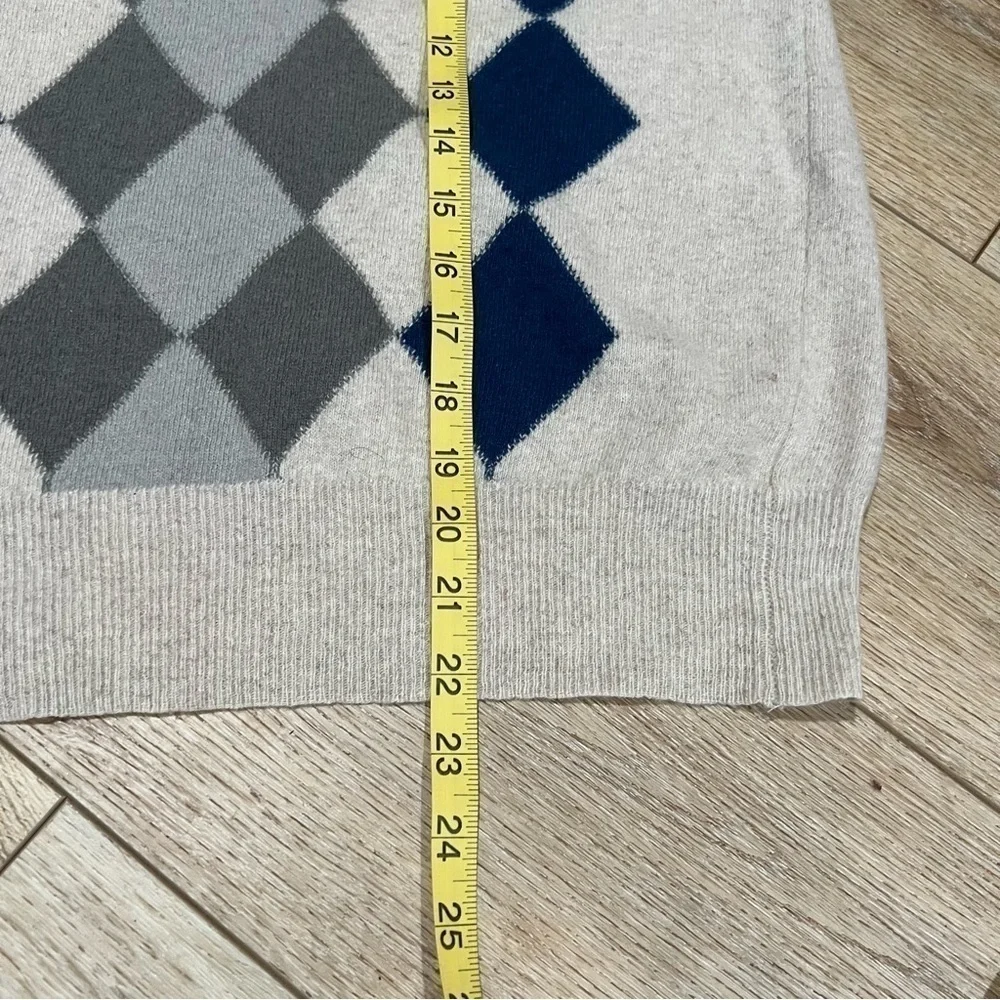 OLEG Cassini angora lana checkered vest with ribbed edging, size 36 or small.